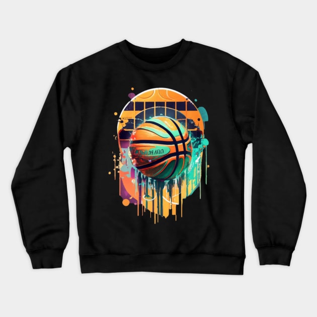 dripping basketball Crewneck Sweatshirt by AOAOCreation